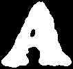 Cleaned black and white extraction mask for the letter A